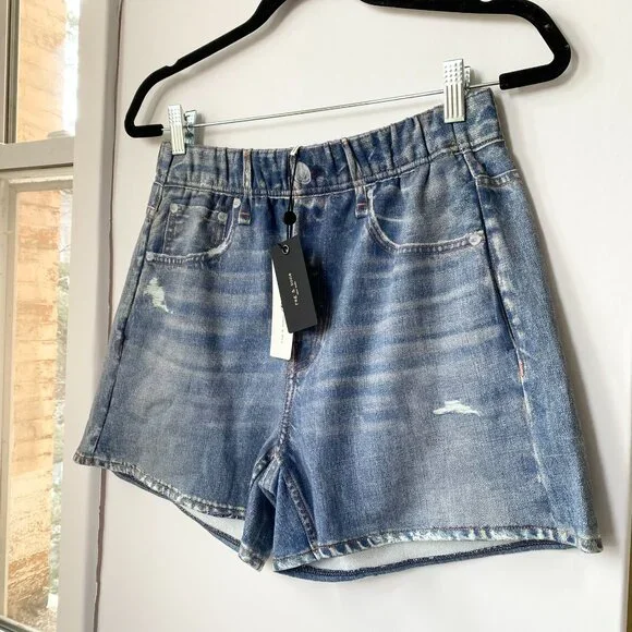 NWT Rag & Bone Miramar Cotton Walking Jean Shorts Blue Small - Picture 6 of 13